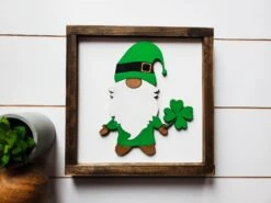 St. Patrick's Day Gnome Sign | Raised Farmhouse Sign | St. Patty's Day Decor