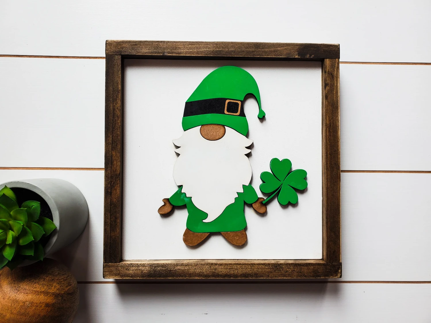 St. Patrick's Day Gnome Sign | Raised Farmhouse Sign | St. Patty's Day Decor 1 St. Patrick's Day Gnome Sign | Raised Farmhouse Sign | St. Patty's Day Decor