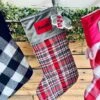 Gregor Plaid Stocking With Personalized Leather Patch