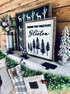 Sawyer Mill Charcoal Ticking Stripe Stocking With Personalized Leather Patch -The Farmer’s Wife WI Deals Store Stocking 16