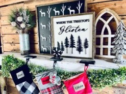 Annie Black Check Stocking With Personalized Leather Patch -The Farmer’s Wife WI Deals Store Stocking 5