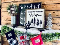 Annie Black Check Stocking With Personalized Leather Patch -The Farmer’s Wife WI Deals Store Stocking 6