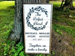 Personalized Raised Lettering Last Name Sign On Shiplap | The Perfect Blend