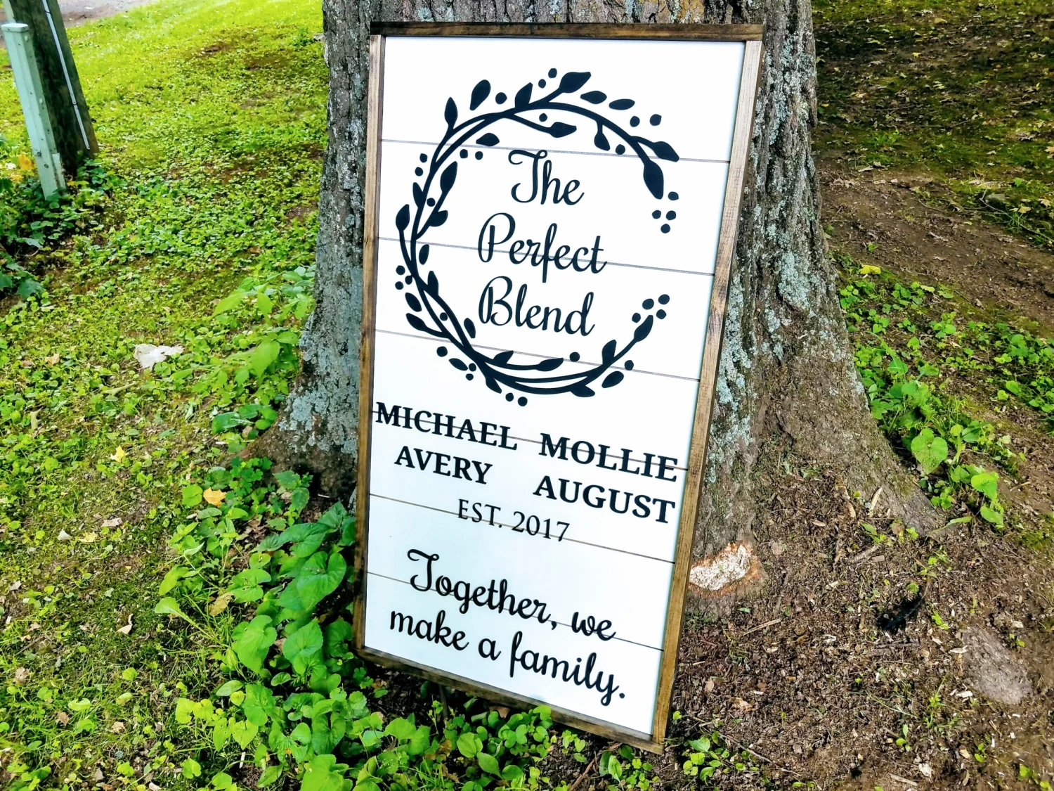 Personalized Raised Lettering Last Name Sign On Shiplap | The Perfect Blend 2 Personalized Raised Lettering Last Name Sign On Shiplap | The Perfect Blend - Image 2