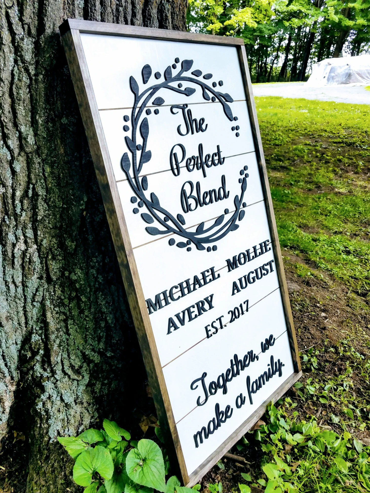 Personalized Raised Lettering Last Name Sign On Shiplap | The Perfect Blend 3 Personalized Raised Lettering Last Name Sign On Shiplap | The Perfect Blend - Image 3