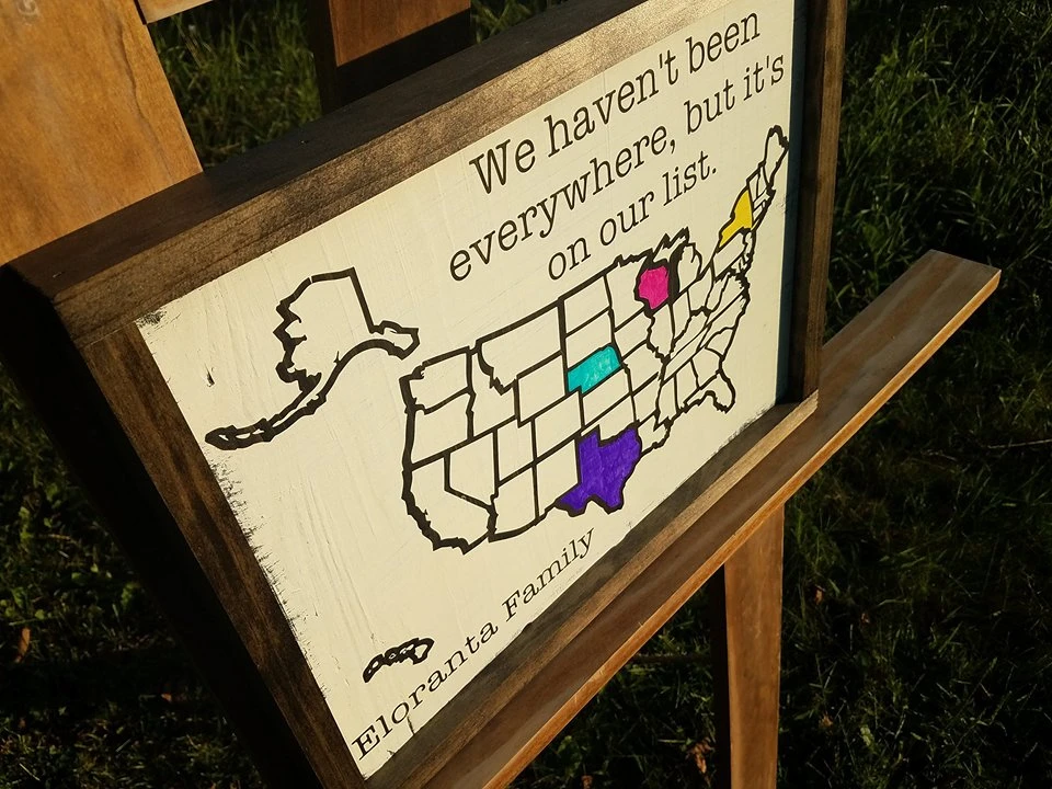 Personalized Colorable Wooden USA Travel Tracker Map With Family Name 2 Personalized Colorable Wooden USA Travel Tracker Map With Family Name - Image 2