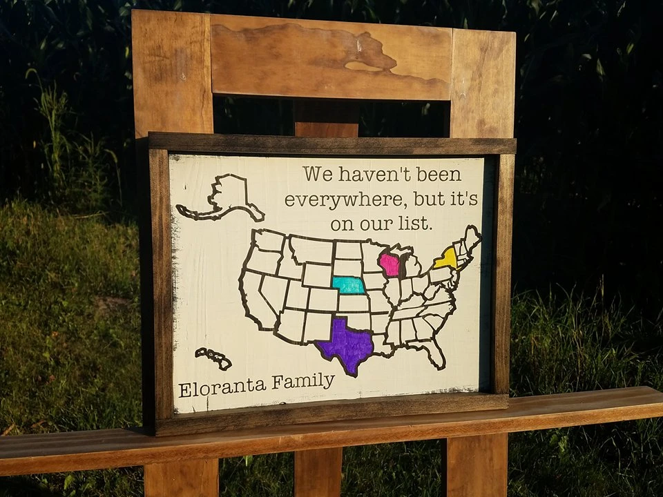 Personalized Colorable Wooden USA Travel Tracker Map With Family Name 1 Personalized Colorable Wooden USA Travel Tracker Map With Family Name