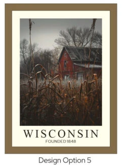 Wisconsin Northwoods Wall Art - Framed Night Sky Print With Lake & Trees | Northern Lights | Cabin Decor | Nature-Inspired Wisconsin Gift -The Farmer’s Wife WI Deals Store Wisconsin Design Option 5 1