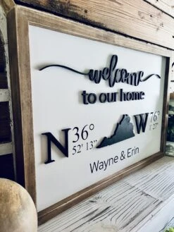 Personalized Welcome Home Sign With GPS Coordinates | Custom Housewarming Gift For New Homeowners | Realtor Closing Gift | Family Name Sign 8 Personalized Welcome Home Sign With GPS Coordinates | Custom Housewarming Gift For New Homeowners | Realtor Closing Gift | Family Name Sign -The Farmer’s Wife WI Deals Store a0d856c2 316e 46a6 8617 19fe256fc411