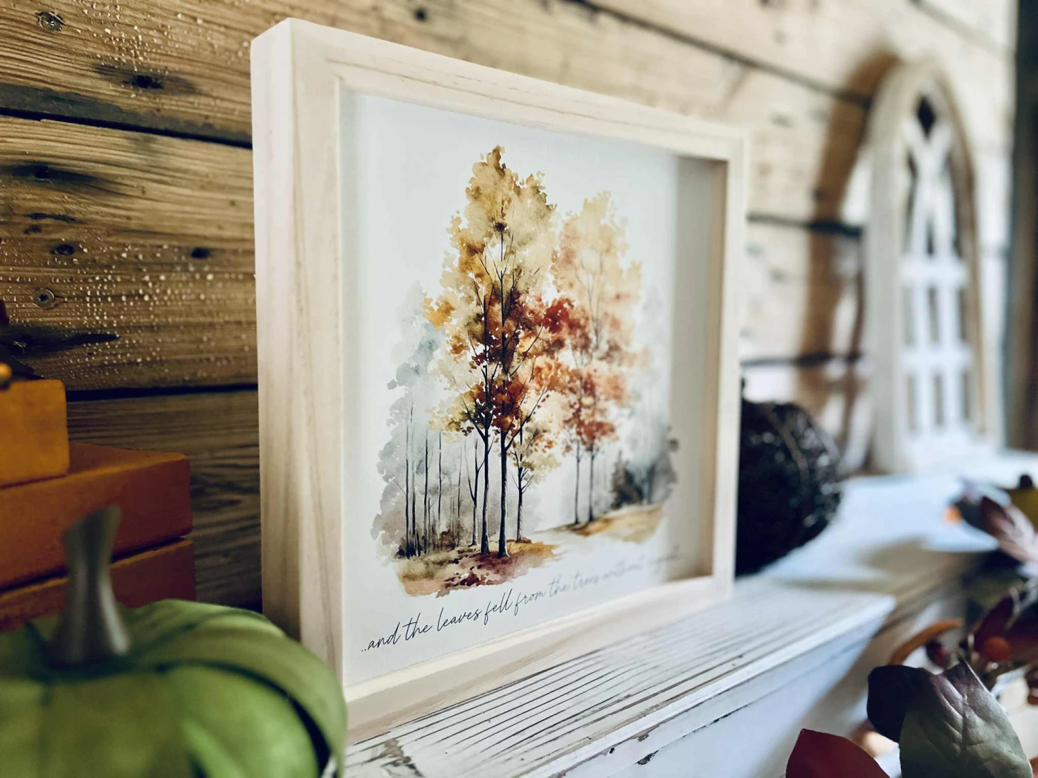 Framed Autumn Tree Print With Inspirational Quote | Fall Wall Art | Watercolor Forest Decor | Seasonal Home Sign | Rustic Farmhouse Style 4 Framed Autumn Tree Print With Inspirational Quote | Fall Wall Art | Watercolor Forest Decor | Seasonal Home Sign | Rustic Farmhouse Style - Image 4
