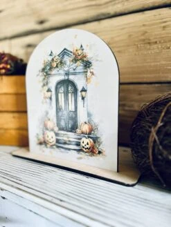 Halloween Porch Decor | Fall Pumpkin Door Sign | UV Printed Wood Arch Shelf Sitter | Farmhouse Halloween Decoration | Autumn Tabletop Decor -The Farmer’s Wife WI Deals Store a388193e 65b0 449f 8c66 133fd336f10f