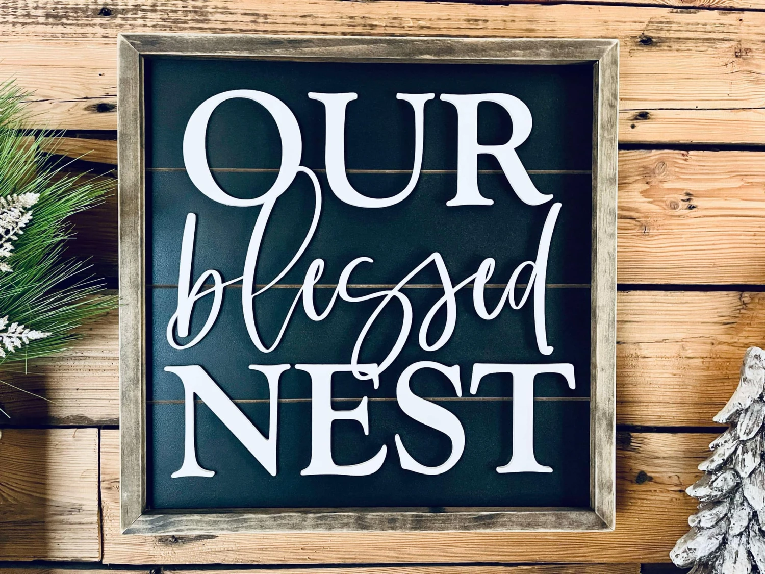 READY TO SHIP - Our Blessed Nest Shiplap Farmhouse Sign 2 READY TO SHIP - Our Blessed Nest Shiplap Farmhouse Sign - Image 2