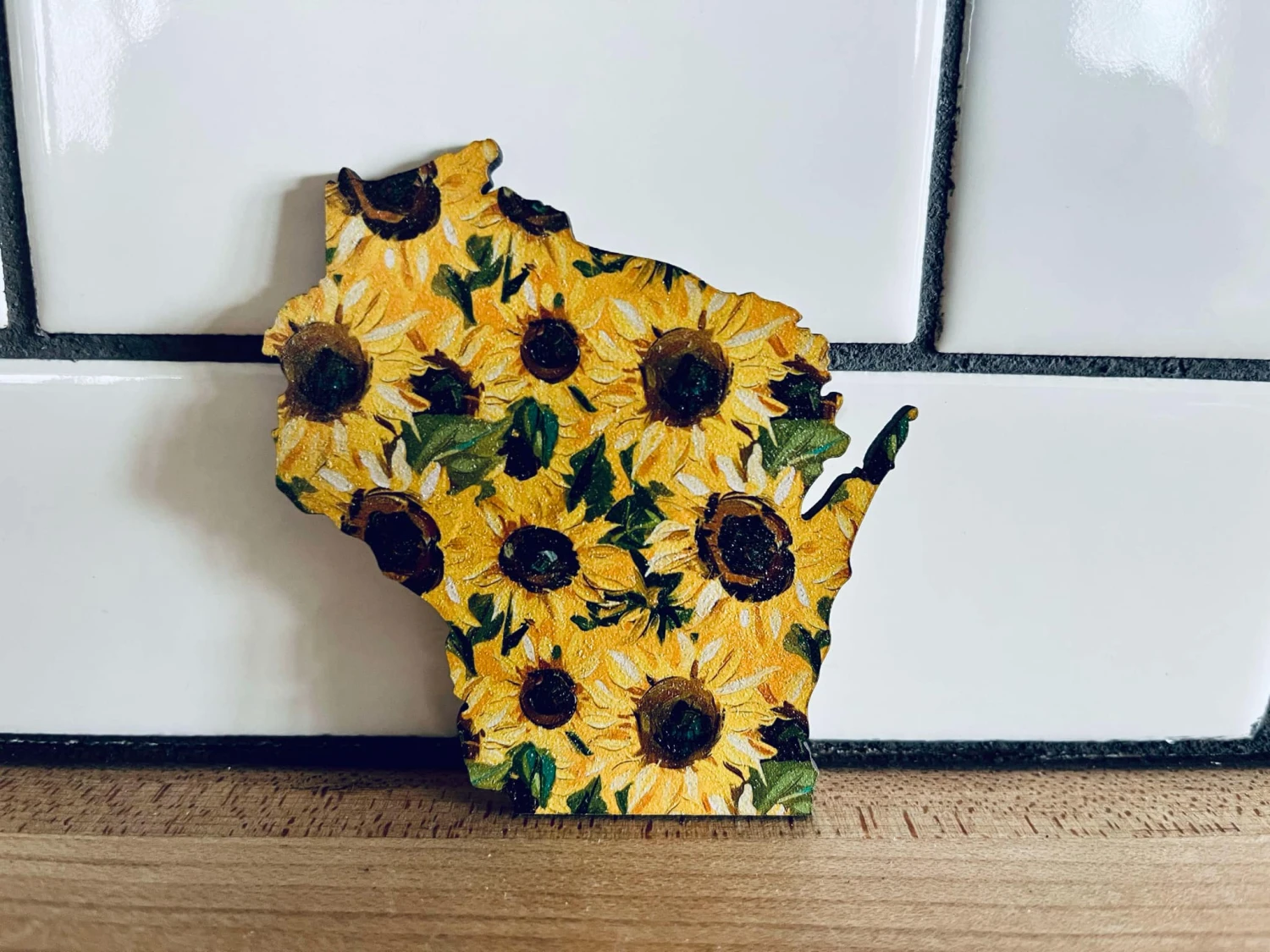 Wisconsin Sunflower Magnet | Bright Yellow Floral State Magnet |Farmhouse Fridge Decor |State Souvenir Or Gift Idea 1 Wisconsin Sunflower Magnet | Bright Yellow Floral State Magnet |Farmhouse Fridge Decor |State Souvenir Or Gift Idea