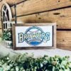 Farmhouse Baseball Wall Art – ‘Brewers’ Sign With Beer Mug And Bat Design, Framed Sports Decor For Man Cave Or Game Room, Wisconsin Fan Gift