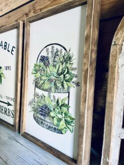 Farm To Table Herb Kitchen Sign Set – Framed Botanical Wall Art – Fresh Picked Herbs, Parsley Sage Mint Basil Thyme – Rustic Farmhouse Kitchen Decor -The Farmer’s Wife WI Deals Store aee522c2 744a 4403 b645 bef730519678
