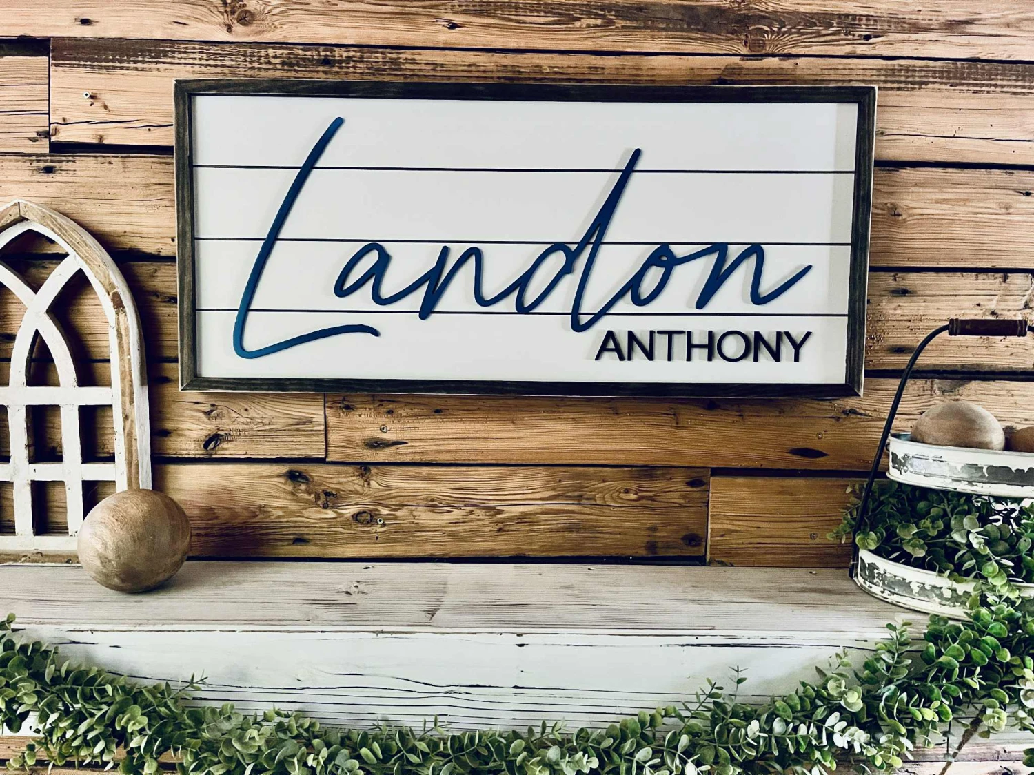 Personalized Nursery Name Sign – Custom Wood Baby Name Sign With First And Middle Name – Farmhouse Wall Decor For Boys Room Or Baby Shower Gift 4 Personalized Nursery Name Sign – Custom Wood Baby Name Sign With First And Middle Name – Farmhouse Wall Decor For Boys Room Or Baby Shower Gift - Image 4