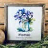 Wisconsin State Flower Wood Sign – Wood Violet Wall Art – Rustic Framed Botanical Print – Farmhouse Decor – State Pride Gift