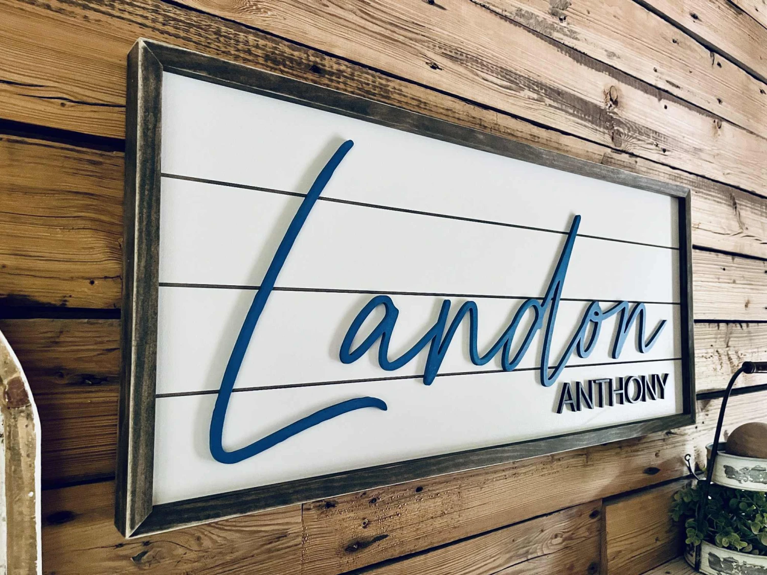 Personalized Nursery Name Sign – Custom Wood Baby Name Sign With First And Middle Name – Farmhouse Wall Decor For Boys Room Or Baby Shower Gift 6 Personalized Nursery Name Sign – Custom Wood Baby Name Sign With First And Middle Name – Farmhouse Wall Decor For Boys Room Or Baby Shower Gift - Image 6