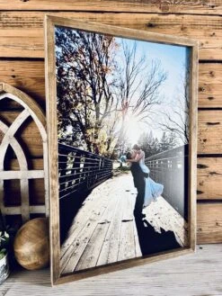 Personalized UV Printed Wedding Photo On Wood | Rustic Farmhouse Chic Custom Framed Art | Wedding Keepsake | Customizable Frame Color -The Farmer’s Wife WI Deals Store b890746e 4cae 40b4 a0e4 8647959fdb91