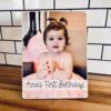 Custom First Birthday Photo Shelf Sitter | Personalized Baby Picture On Wood