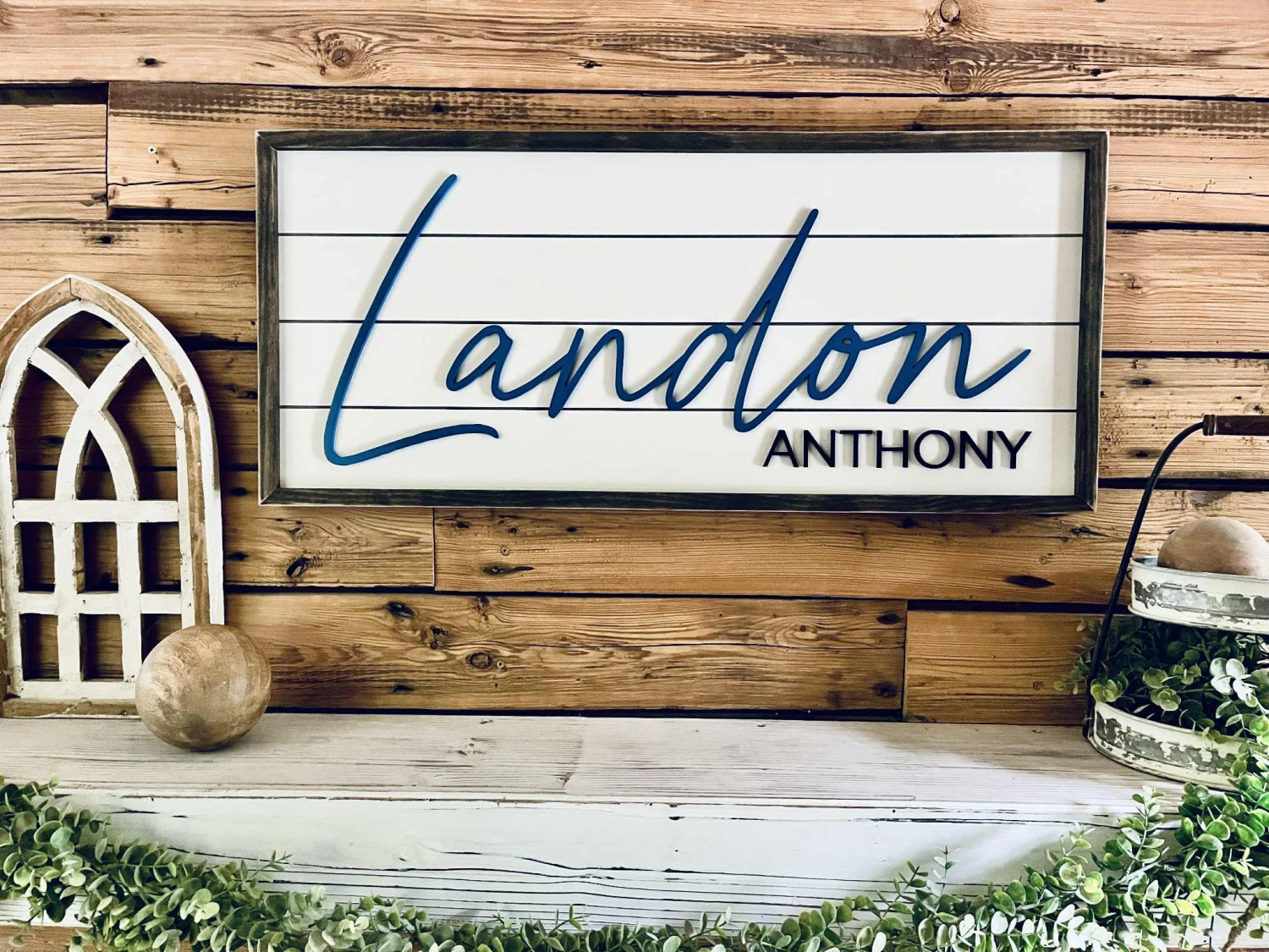 Personalized Nursery Name Sign – Custom Wood Baby Name Sign With First And Middle Name – Farmhouse Wall Decor For Boys Room Or Baby Shower Gift 1 Personalized Nursery Name Sign – Custom Wood Baby Name Sign With First And Middle Name – Farmhouse Wall Decor For Boys Room Or Baby Shower Gift