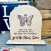 Growth Takes Time" Engraved Maple Wood Sign - Inspirational Shelf Decor - Butterfly And Floral Design - Motivational Gift For Home Or Office