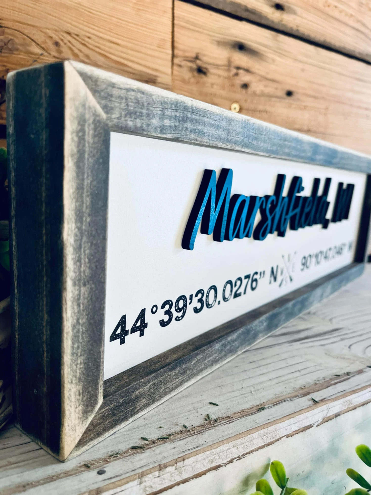 Custom City Coordinate Sign | Personalized Latitude & Longitude Sign | Raised Lettering & UV Printed Coordinates | Framed Wooden Sign | Farmhouse Home Decor 4 Custom City Coordinate Sign | Personalized Latitude & Longitude Sign | Raised Lettering & UV Printed Coordinates | Framed Wooden Sign | Farmhouse Home Decor - Image 4