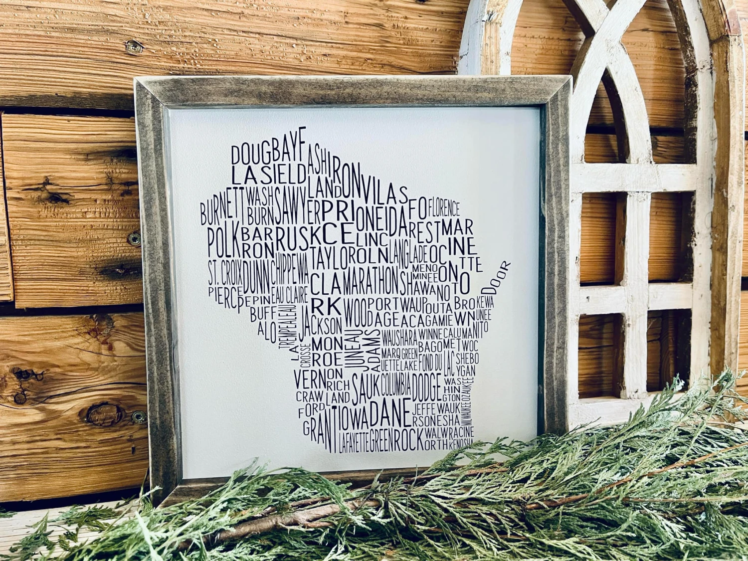 Wisconsin Counties Word Art Sign 2 Wisconsin Counties Word Art Sign - Image 2