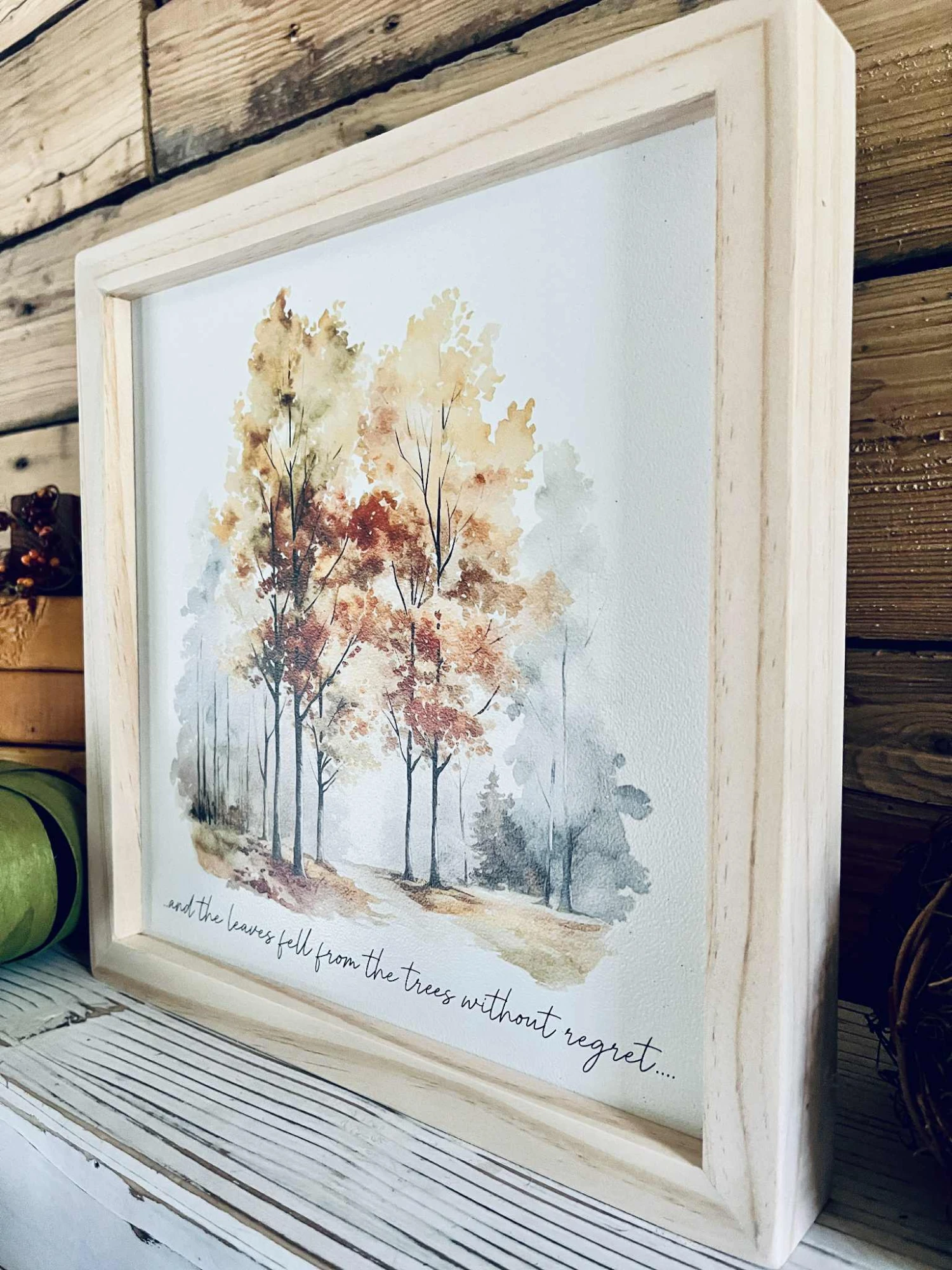 Framed Autumn Tree Print With Inspirational Quote | Fall Wall Art | Watercolor Forest Decor | Seasonal Home Sign | Rustic Farmhouse Style 5 Framed Autumn Tree Print With Inspirational Quote | Fall Wall Art | Watercolor Forest Decor | Seasonal Home Sign | Rustic Farmhouse Style - Image 5