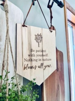 Be Patient With Yourself Engraved Maple Wood Sign - Inspirational Wall Decor - Motivational Gift For Home Or Office -The Farmer’s Wife WI Deals Store e608a473 d590 47e9 88d3 952025bcafa9