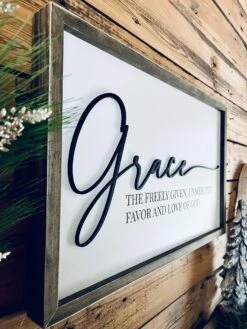 Grace - The Freely Given, Unmerited Favor And Love Of God Farmhouse Sign -The Farmer’s Wife WI Deals Store eb7f26f8 b918 437a 88c7 a59f357b7ac1