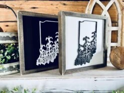 Framed Indiana Cornfield Sign With Raised Lettering – Farmhouse Chic State Outline, 3D Laser Cut Wall Art -The Farmer’s Wife WI Deals Store ecd37f59 3aa4 4cb0 aac9 8f4ba330e96f