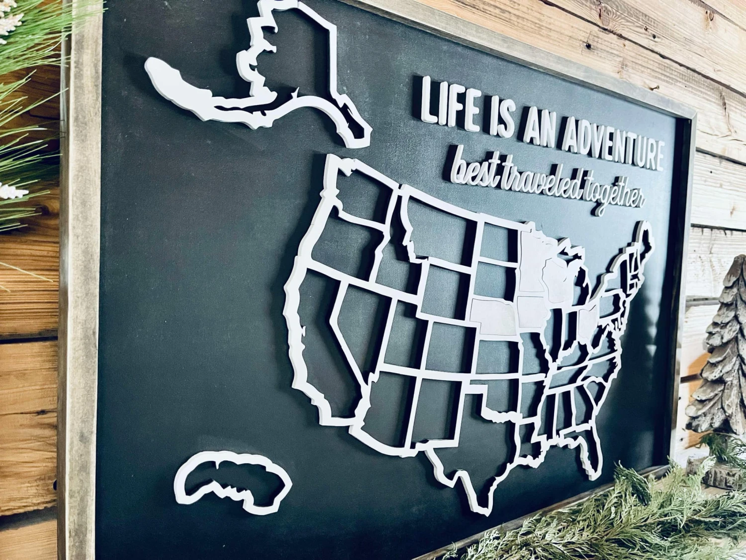 Wooden USA Travel Map With Removable State Pieces – 36”x24” Framed Adventure Tracker 2 Wooden USA Travel Map With Removable State Pieces – 36”x24” Framed Adventure Tracker - Image 2