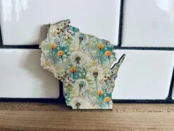 Wisconsin Wildflower Magnet | Floral State Souvenir | Dandelion & Floral Print | Soft Botanical Fridge Magnet | Rustic Nature Decor