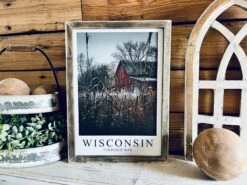 Wisconsin Barn Framed Wood Print | Cabin Decor | Nature-Inspired Wisconsin Gift