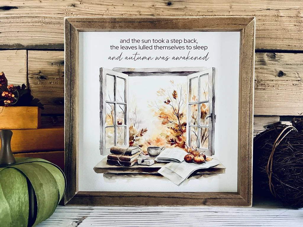 Cozy Autumn Window Print | Framed Fall Quote Sign | UV Printed Seasonal Home Decor | Farmhouse Style Fall Wall Art 1 Cozy Autumn Window Print | Framed Fall Quote Sign | UV Printed Seasonal Home Decor | Farmhouse Style Fall Wall Art