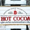 Winter Holiday Farmhouse Sign | Hot Cocoa Served Daily With Raised Lettering And Shiplap