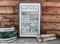Pool Rules Sign | Personalized Farmhouse Home Decor