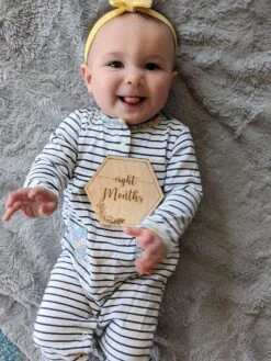 Monthly Milestone Discs For Baby Photos | Monthly Milestone Marker | Wood Month Sign -The Farmer’s Wife WI Deals Store monthlytags1