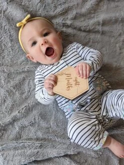 Monthly Milestone Discs For Baby Photos | Monthly Milestone Marker | Wood Month Sign -The Farmer’s Wife WI Deals Store monthlytags2