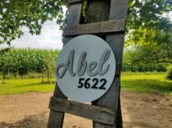Custom Round 3D House Number Last Name Decor Cutout Sign 15 Custom Round 3D House Number Last Name Decor Cutout Sign -The Farmer’s Wife WI Deals Store round house number 1