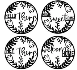 Door Hanger Wreath Cutout Sign | Farmhouse Front Door Sign | Round Welcome Sign -The Farmer’s Wife WI Deals Store roundwreathsign