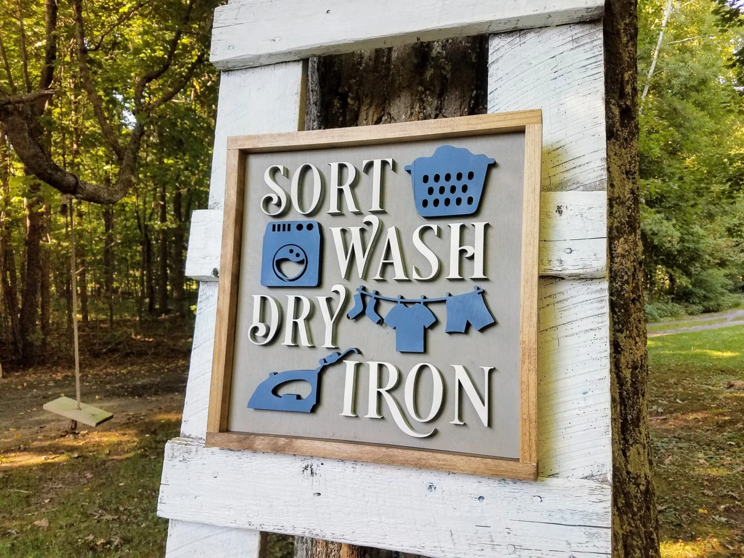 Framed Laundry Room 3D Farmhouse Sign | Laser Cut Wood Sign 2 Framed Laundry Room 3D Farmhouse Sign | Laser Cut Wood Sign - Image 2