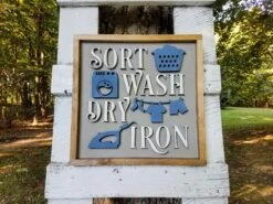 Framed Laundry Room 3D Farmhouse Sign | Laser Cut Wood Sign