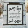 Personalized "Sweet Boy" Framed Nursery Sign