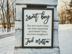 The Farmer’s Wife WI Deals Store 33 Personalized "Sweet Boy" Framed Nursery Sign